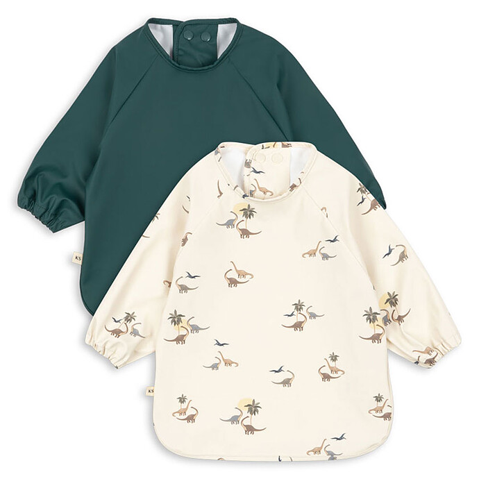 Lot de 2 Bavoirs à Manches Kubi & Rain Forest - 6/12 Mois Konges Sløjd