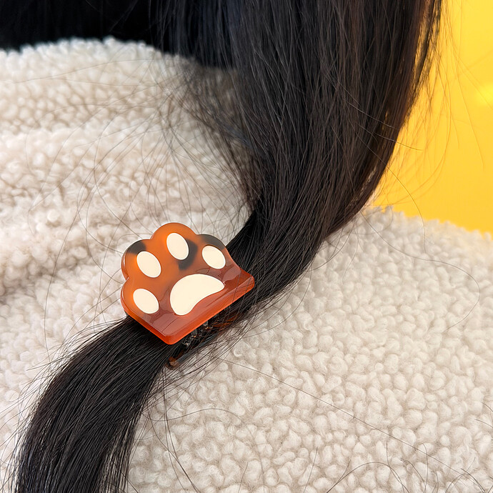 Mini Pince Cheveux - Patte de Chat Caramel Pasteq