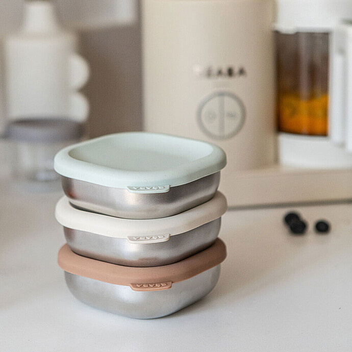 Lot de 3 Boîtes Repas Inox Multi-usage Natural Set - 250 ml pas cher