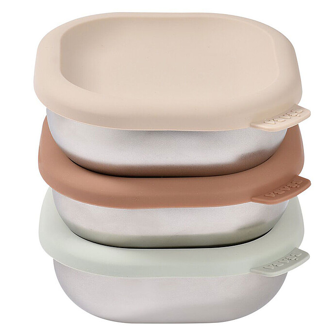 Lot de 3 Boîtes Repas Inox Multi-usage Natural Set - 250 ml BÉABA