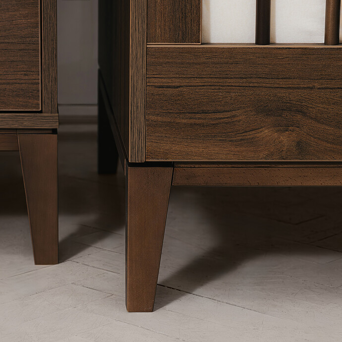 Lit Bébé Evolutif Milan Noyer - 140 x 70 cm pas cher