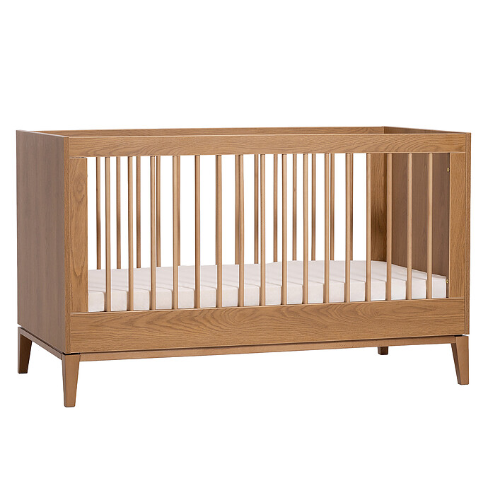 Lit Bébé Evolutif Milan Chêne Caramel - 140 x 70 cm Nina Bien