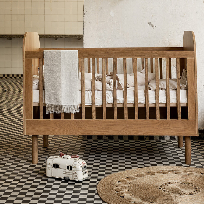 Lit Bébé Evolutif Tokyo Chêne Caramel - 140 x 70 cm Nina Bien