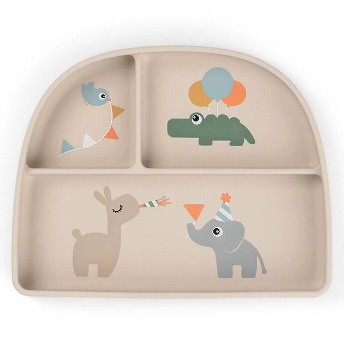 Assiette Stick & Stay Compartimentée - Celebration Sable Done by Deer