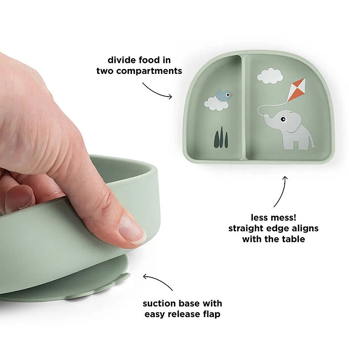 Bol Stick & Stay Compartimenté - Playground Vert Done by Deer