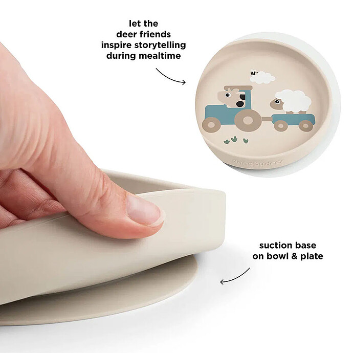 Coffret Repas 3 Pièces Stick & Stay - Tiny Farm Sable Done by Deer