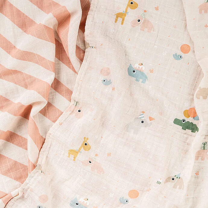 Lot de 2 Langes - Celebration Rose Done by Deer