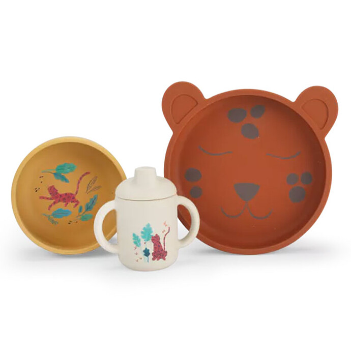 Set de Vaisselle Silicone 3 Pièces - La Forêt Mawa Moulin Roty