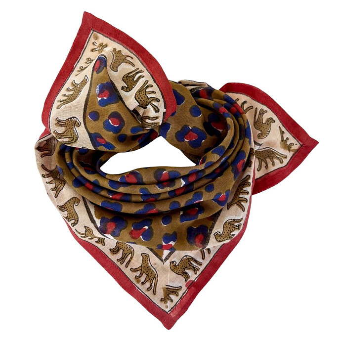 Small Foulard Dupitta Léopard - Fire Apaches