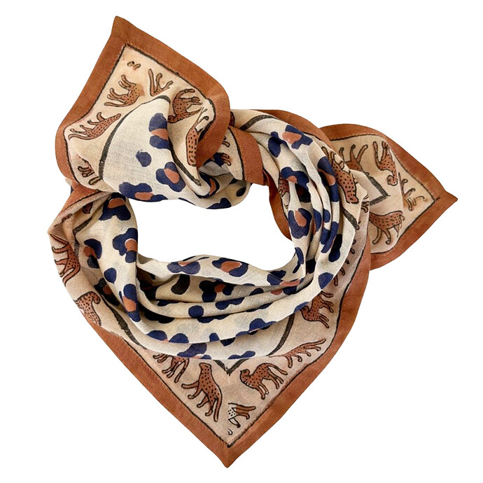 Small Foulard Dupitta Léopard - Rust Apaches