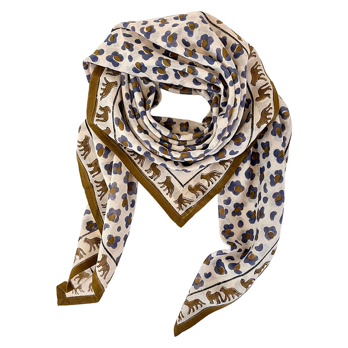 Big Foulard Dupatta Léopard - Macadamia Apaches