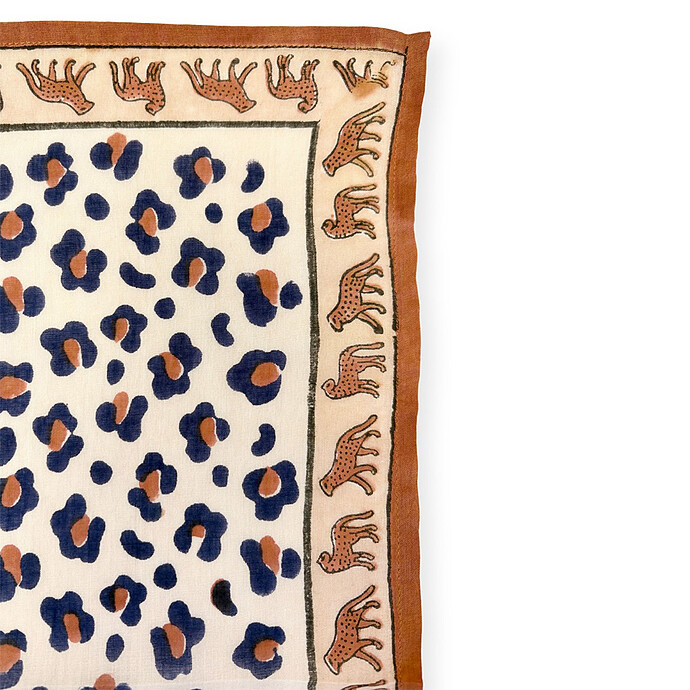 Big Foulard Dupatta Léopard - Rust Apaches