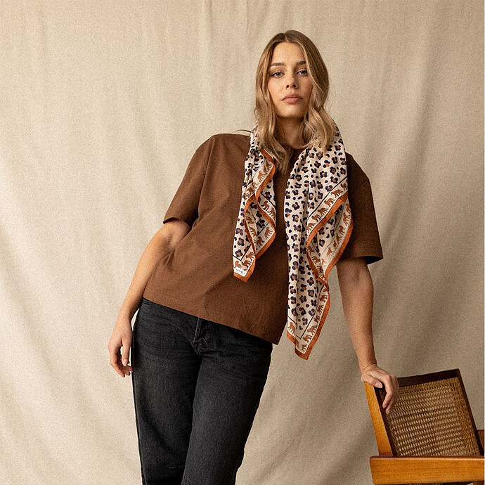 Avis Big Foulard Dupatta Léopard - Rust