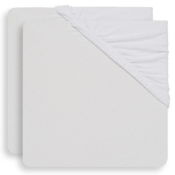 Lot de 2 Draps Housse Berceau et Cododo Jersey White  40-50 x 80-90 cm  Jollein