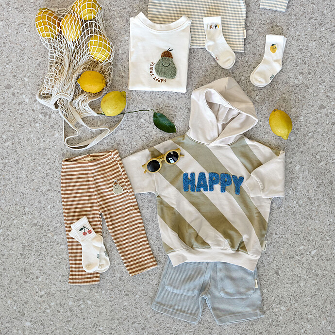 Avis Sweat à Capuche Little Gang Happy Blanc Kaki - 2/4 Ans