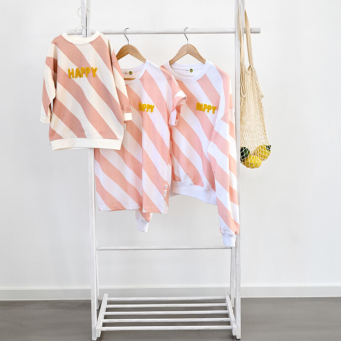 Sweat Little Gang Happy Blanc Rose - 1/2 Ans LÄSSIG