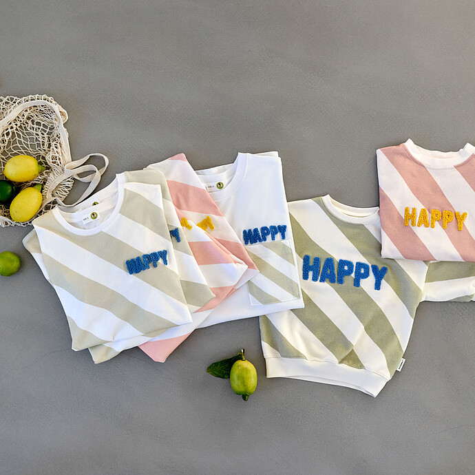 Avis Sweat Little Gang Happy Blanc Rose - 3/6 Mois