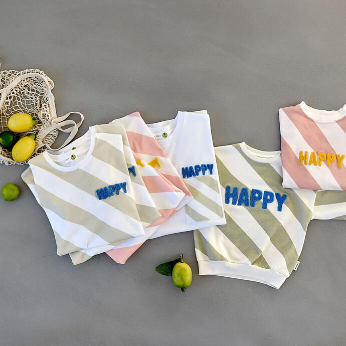 Avis Sweat Little Gang Happy Blanc Kaki - 1/2 Ans