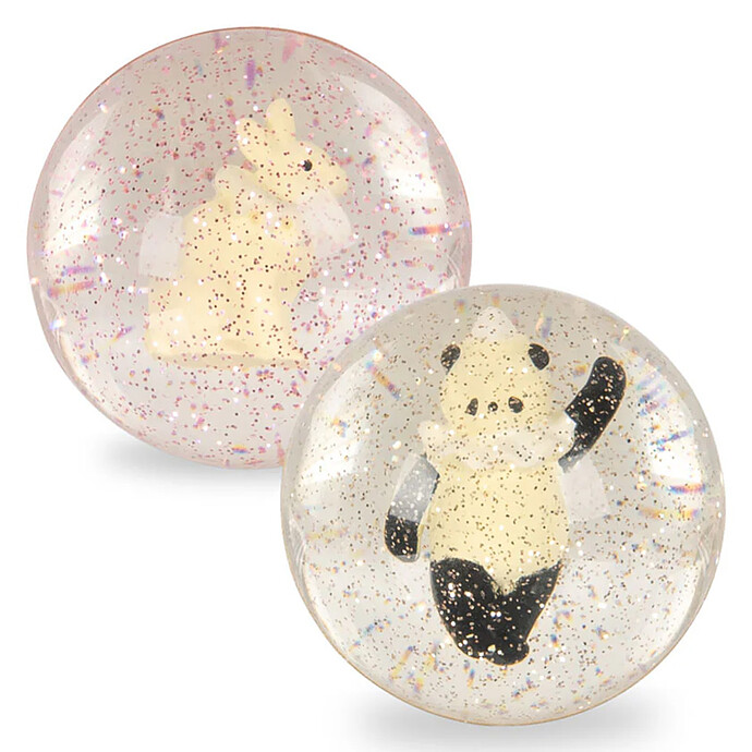 Lot de 2 Balles Rebondissantes - Lapin et Panda Konges Sløjd