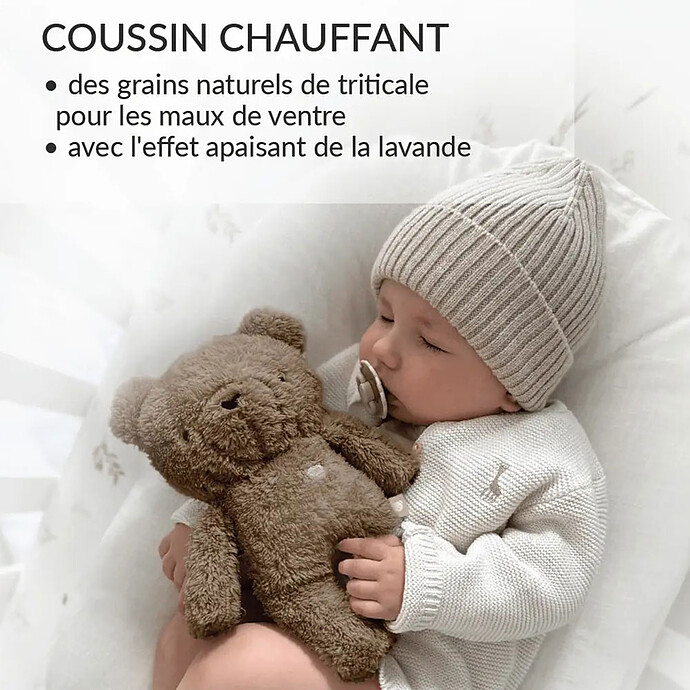 Peluche Veilleuse Bouillotte Sèche Ourson - Marron pas cher