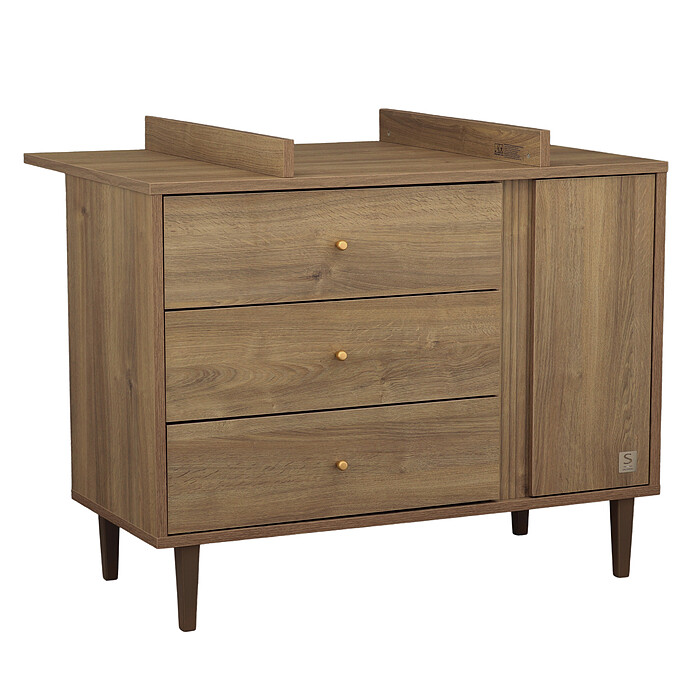 Commode et Plan à Langer Mokka - Chêne Mokka Sauthon