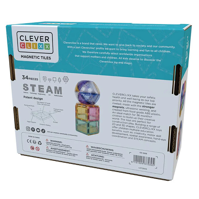 Achat Petit Kit de 34 Tuiles Aimantées Dôme Pastel