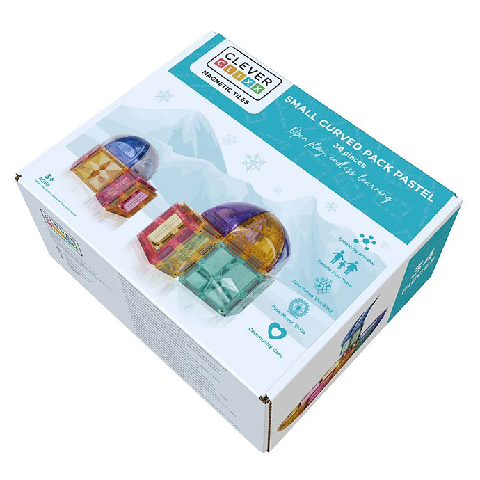 Petit Kit de 34 Tuiles Aimantées Dôme Pastel Cleverclixx