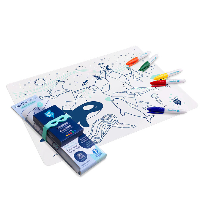 Set de Table à Colorier et ses 5 feutres - Sur la Banquise Super Petit