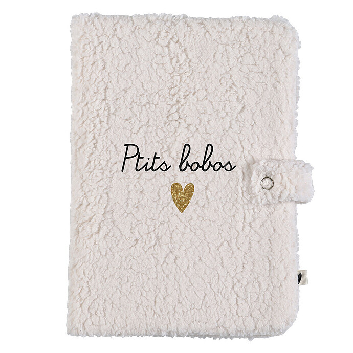 Protège-carnet de Santé - Moumoute Ecru Ptits Bobos Coeur Or Atelier Wagram