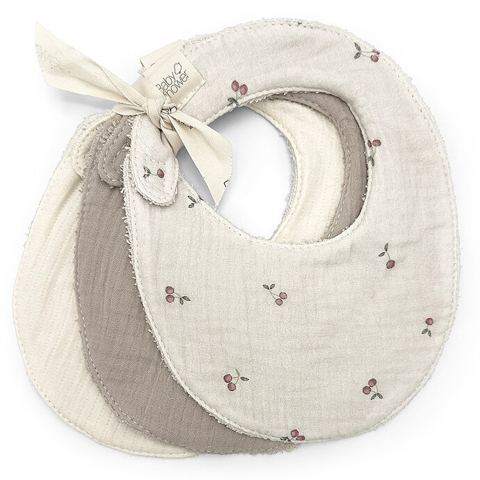 Lot de 3 Bavoirs - Cherries Babyshower