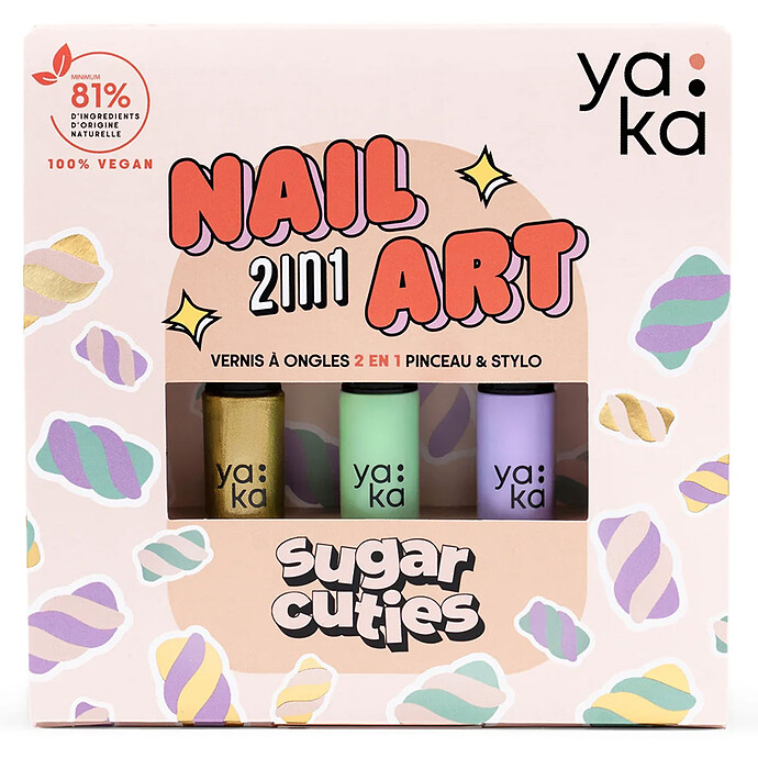 Kit Vernis à Ongles 2-en-1 Nail Art - Sugar Cuties YAKA