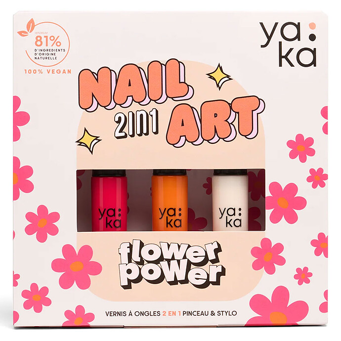 Kit Vernis à Ongles 2-en-1 Nail Art - Flower Power YAKA