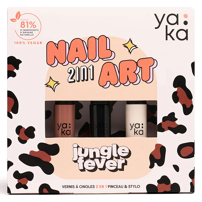 Kit Vernis à Ongles 2-en-1 Nail Art - Jungle Fever YAKA