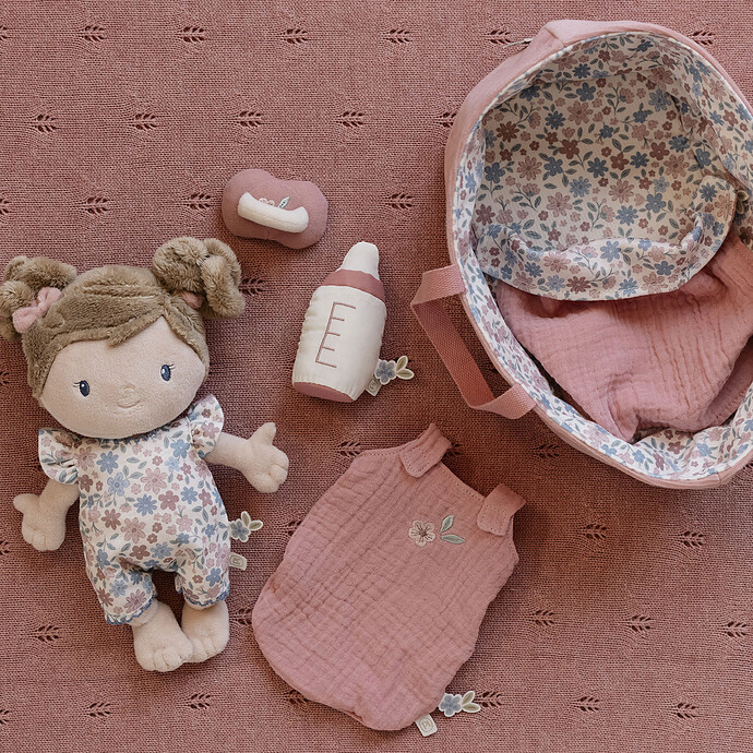 Set Couffin et Poupon Bébé Rosa pas cher