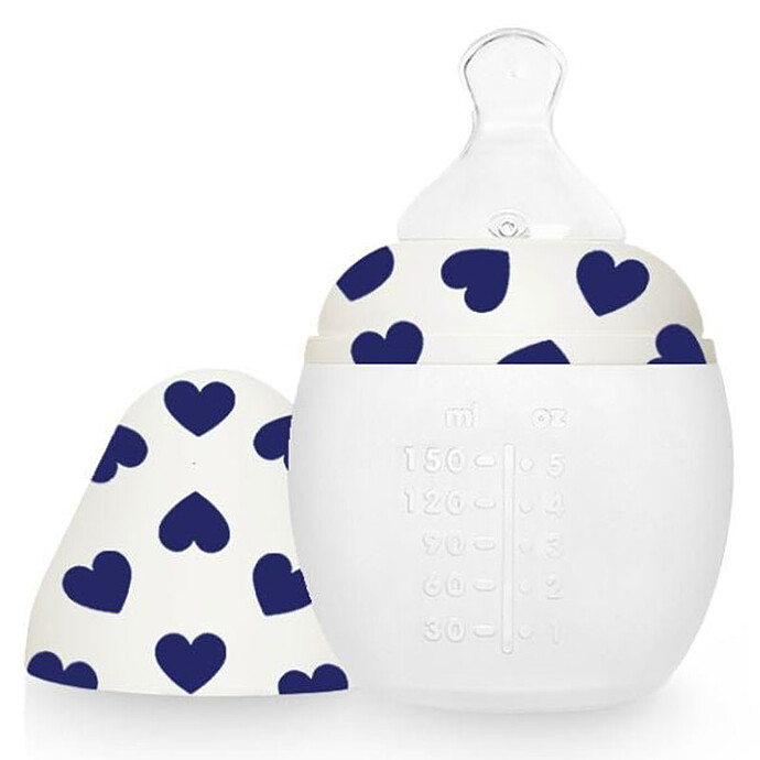 Biberon BibRond Full of Love Blue - 150 ml Elhée