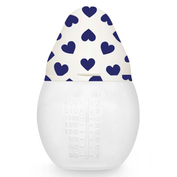 Biberon BibRond Full of Love Blue - 240 ml Elhée