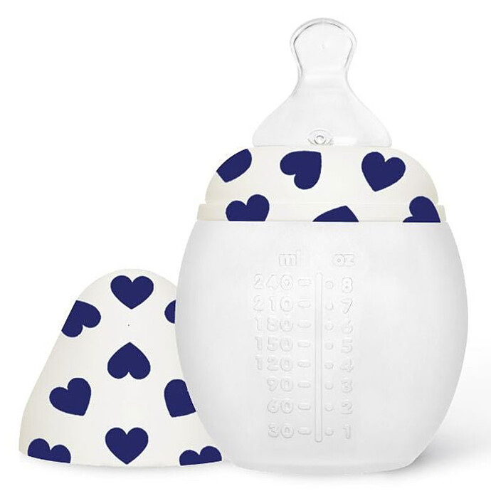 Biberon BibRond Full of Love Blue - 240 ml Elhée
