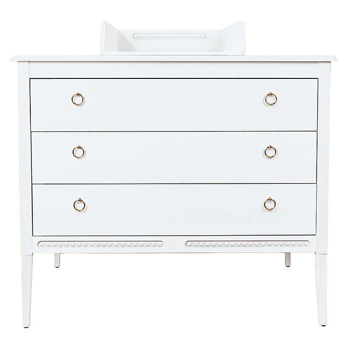 Commode et Plan à Langer Gustavienne - Blanc Tartine et Chocolat