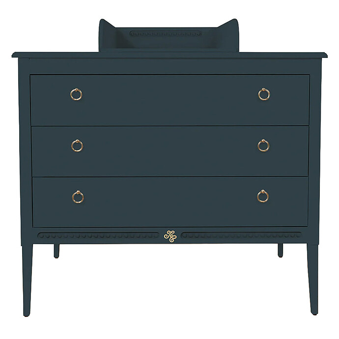 Commode et Plan à Langer Gustavienne - Bleu Profond Tartine et Chocolat