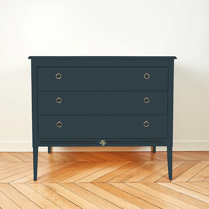 Commode et Plan à Langer Gustavienne - Bleu Profond Tartine et Chocolat