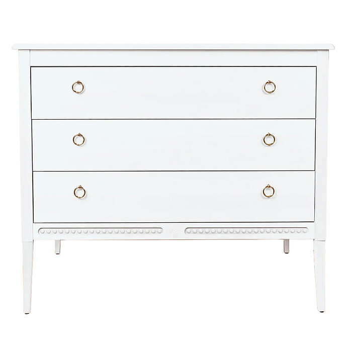 Commode Gustavienne - Blanc Tartine et Chocolat