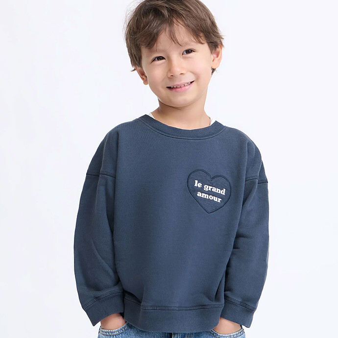 Sweat Le Grand Amour Charbon - 4 Ans émoi émoi