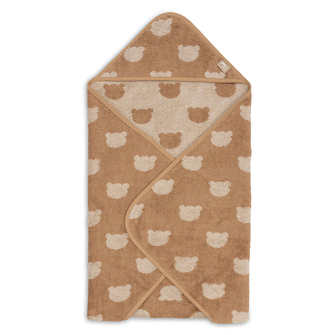 Avis Cape de Bain Eponge Jacquart - Teddy Bear Biscuit