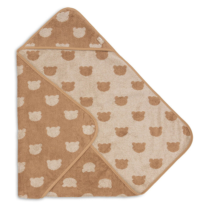 Cape de Bain Eponge Jacquart - Teddy Bear Biscuit Jollein