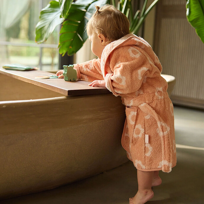 Avis Peignoir de Bain Eponge Jacquard Flower Blush - 1/2 Ans