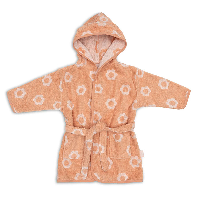 Peignoir de Bain Eponge Jacquard Flower Blush - 1/2 Ans Jollein