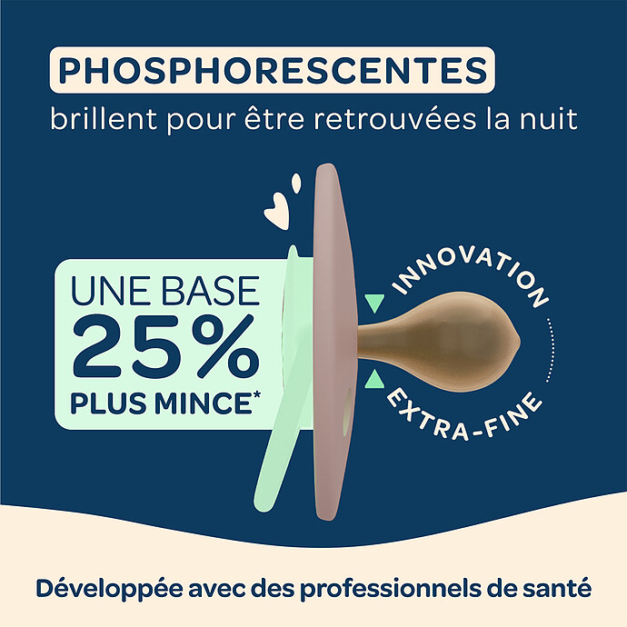 Avis Lot de 2 Sucettes Rondes Nuit Beige Clair et Marron - 0/6 Mois