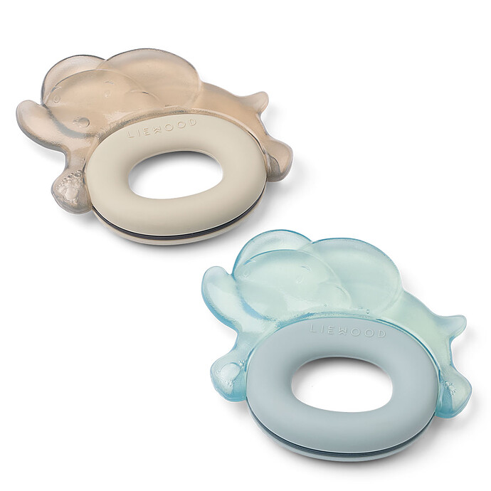 Lot de 2 Anneaux de Dentition Rafraîchissants Rita Eléphant - Sandy / Dove Blue  Liewood