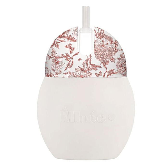 Tasse avec Paille Lestée Coconut Toile de Jouy Terracotta - 240 ml Elhée