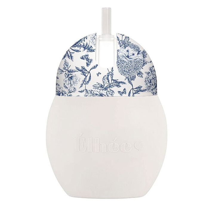 Tasse avec Paille Lestée Coconut Toile de Jouy Bleu - 240 ml  Elhée